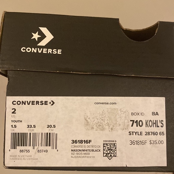NWT CONVERSE ALL STAR EL DISTRITO OX YOUTH SHOE SIZE 2 - Picture 7 of 7